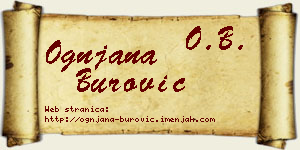 Ognjana Burović vizit kartica